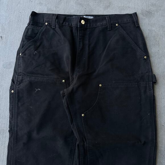 Vintage Y2K Carhartt black double knee work wear carpenter pants - Picture 2 of 8